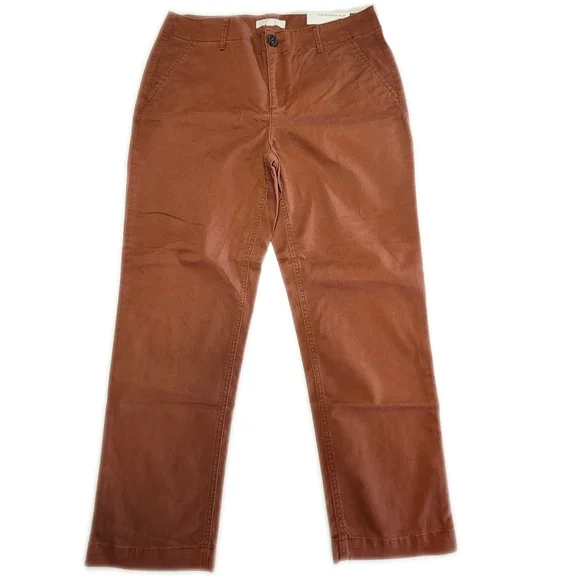 LOFT NWT The Monroe Slim Pants In Rust, 97% Cotton, Size 8 - Picture 2 of 8